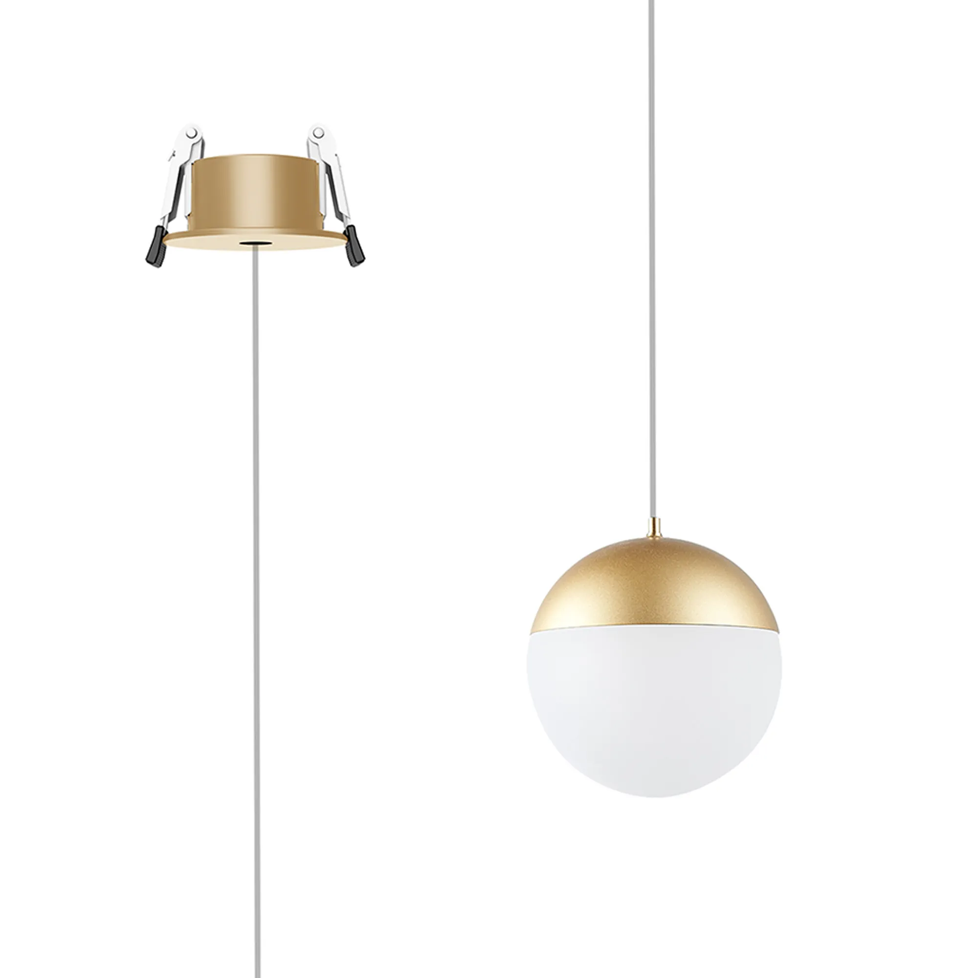 M8437  Kilda 1 Light Recessed Pendant 10W LED 3000K Gold